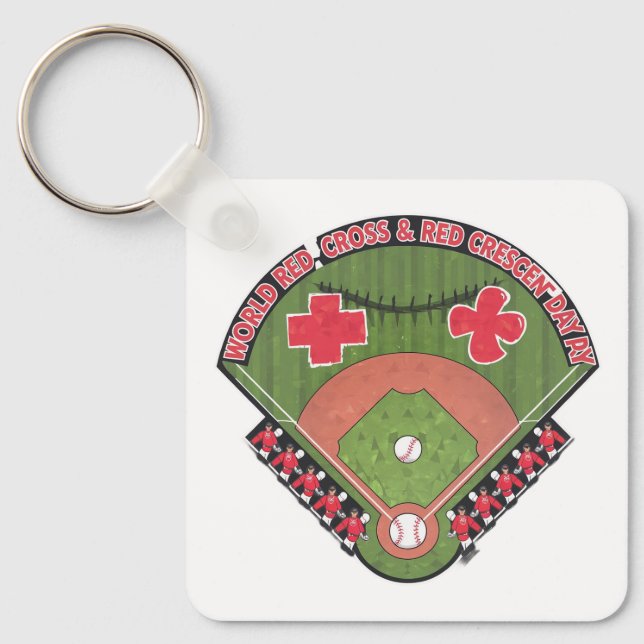 Team of Medical Baseball Players Keychain (Front)