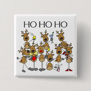 Team of Reindeer Tshirts and Gifts 2 Inch Square Button