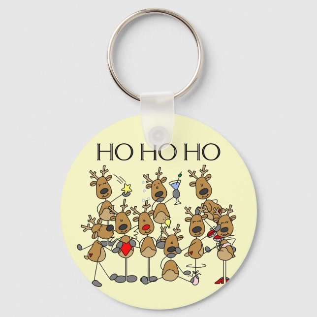 Team of Reindeer Tshirts and Gifts Keychain (Front)