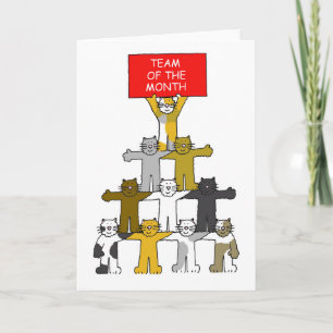 Team of the Month Cartoon Cat. Card