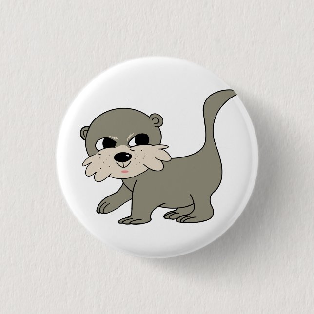 Team Otter button - white (Front)