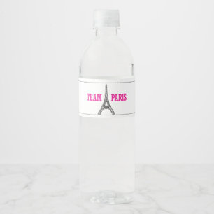 TEAM PARIS WATER BOTTLE LABEL
