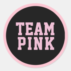 TEAM PINK Genre Révélation Bébé Douche Étiquettes 