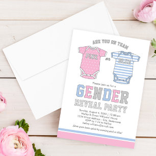 Team Pink or Blue Baby Gender Reveal Party Invitation