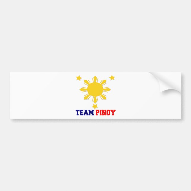Team Pinoy 3 stars and a Sun Bumper Sticker (Front)