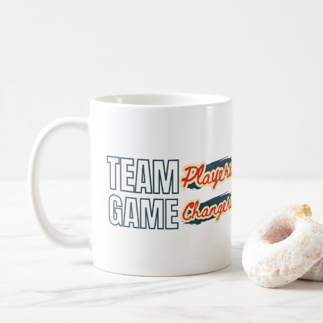 Team Player Motivational Quote Office Gift Coffee Mug (With Donut)