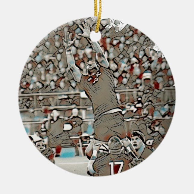 Team players - Rugby Ceramic Ornament (Front)