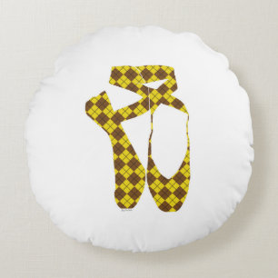 Team Pointe Ballet Argyle Round Pillow