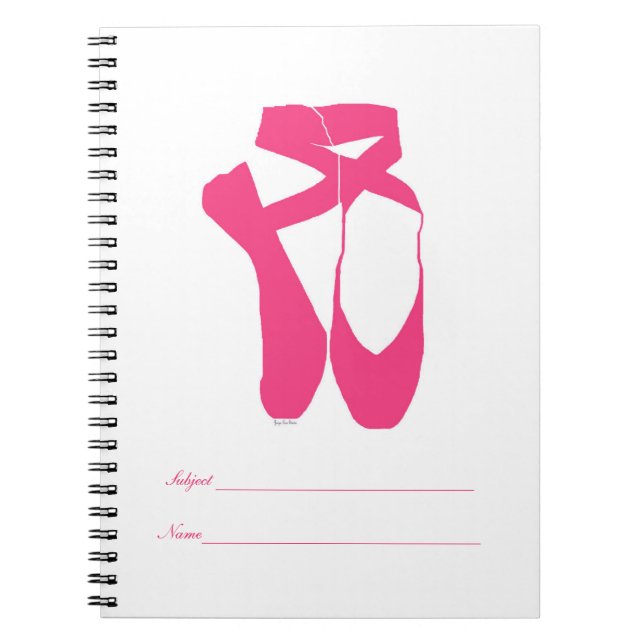 Team Pointe Ballet Neon Pink Notebook (Front)