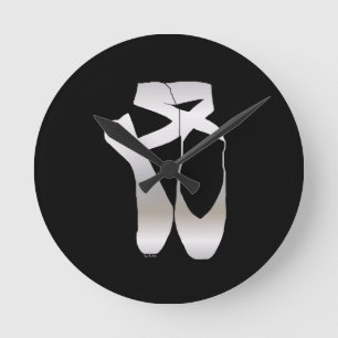 Team Pointe Ballet Silhouette Round Clock