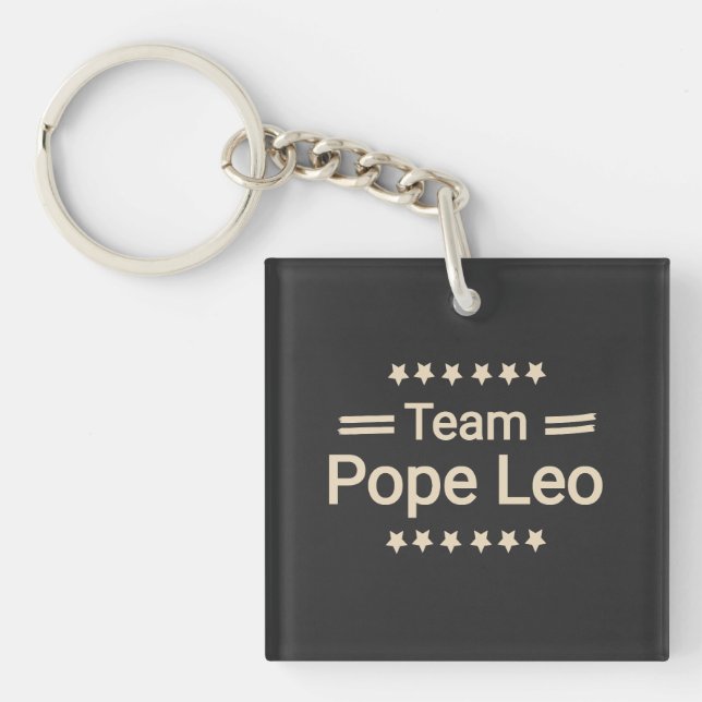 team pope leo  keychain (Front)