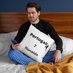Team Portugal Soccer, your name and number Throw Pillow