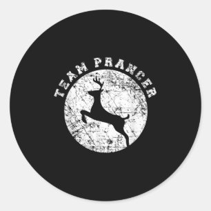 Team Prancer T Shirt, Funny Cute Christmas Gift Ki Classic Round Sticker