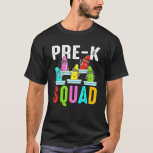 Team Pre K Squad Crayon Preschool Teacher Back To  T-Shirt