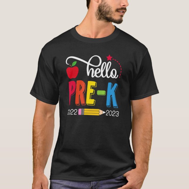Team Pre K Squad Hello Pre K Back To School T-Shirt (Front)