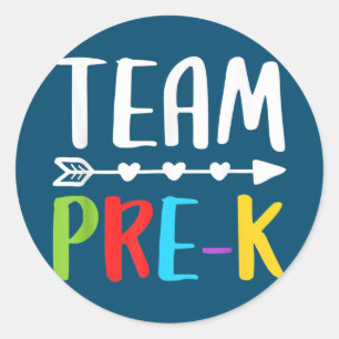 Team Pre K Teacher Back To School Classic Round Sticker