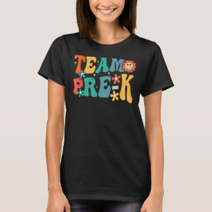 Team Pre K Teacher Student Groovy Back To School F T-Shirt