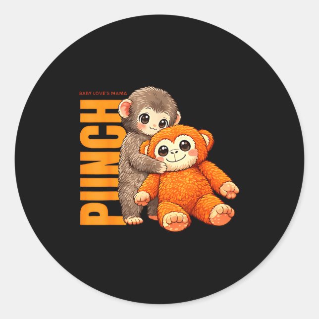 Team punch - baby monkey punch  classic round sticker (Front)