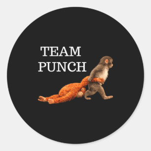 Team punch baby monkey punch trend meme graphic  classic round sticker