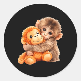 Team Punch Baby Monkey Punch Trend Meme Graphic Classic Round Sticker