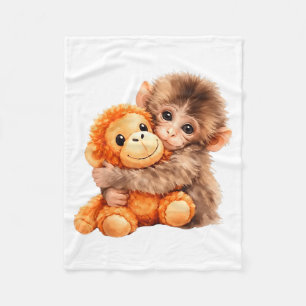 Team Punch Baby Monkey Punch Trend Meme Graphic Fleece Blanket