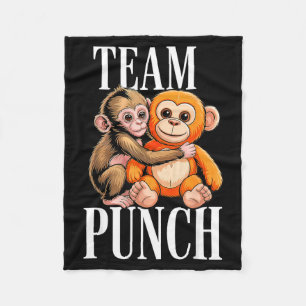 Team punch - cute baby monkey Team punch - cute ba Fleece Blanket