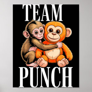 Team punch - cute baby monkey Team punch - cute ba Poster