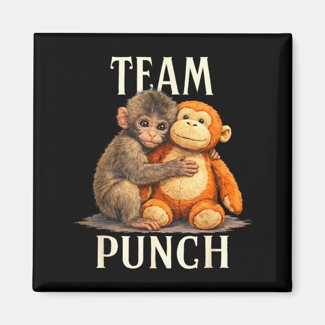 Team punch cute monkey and bear design Team punch  Magnet (Front)