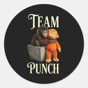 Team punch japan baby monkey punch classic round sticker