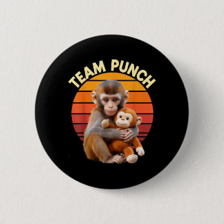Team Punch Monkey Plush Retro Sun 2 Inch Round Button