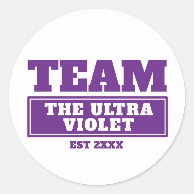 Team purple personalized family or team stickers (Front)