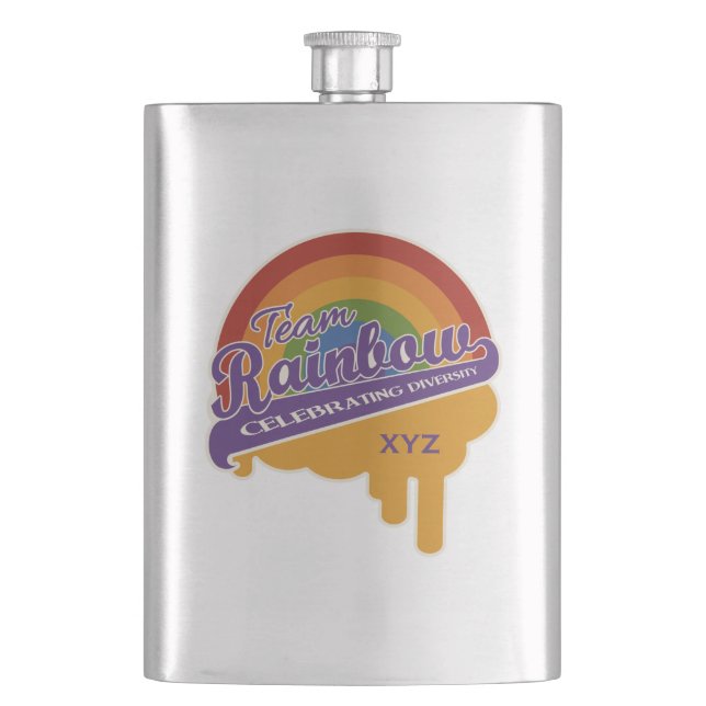 Team Rainbow custom flask (Front)