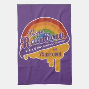 Team Rainbow custom kitchen towel