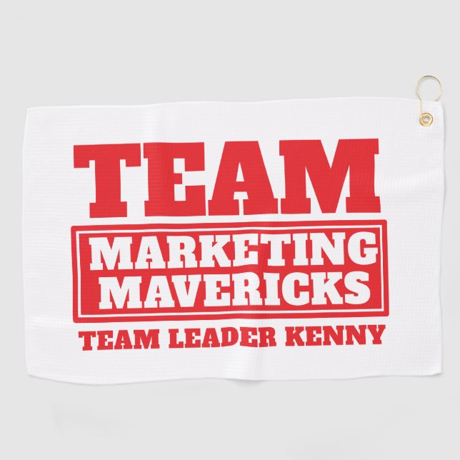 Team red customized name golf team building event towel (Horizontal)