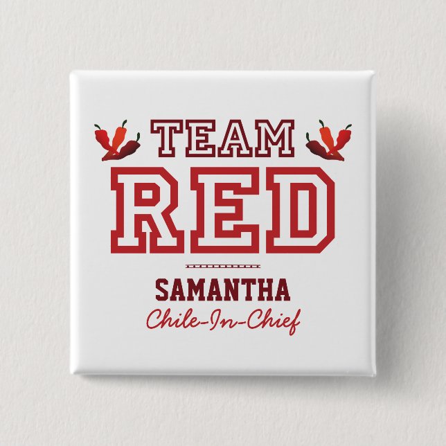 TEAM RED Member 2 Inch Square Button (Front)