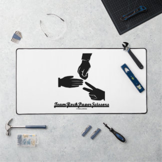 Team Rock Paper Scissors Hand Game Decision Maker Desk Mat