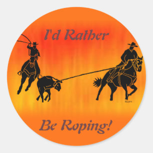 Team Ropers 202 Classic Round Sticker