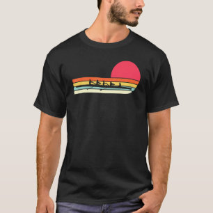 Team Rowing Retro Style Sunset Vintage Colors T-Shirt