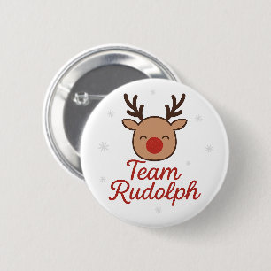 Team Rudolph Funny Cute Christmas 2 Inch Round Button