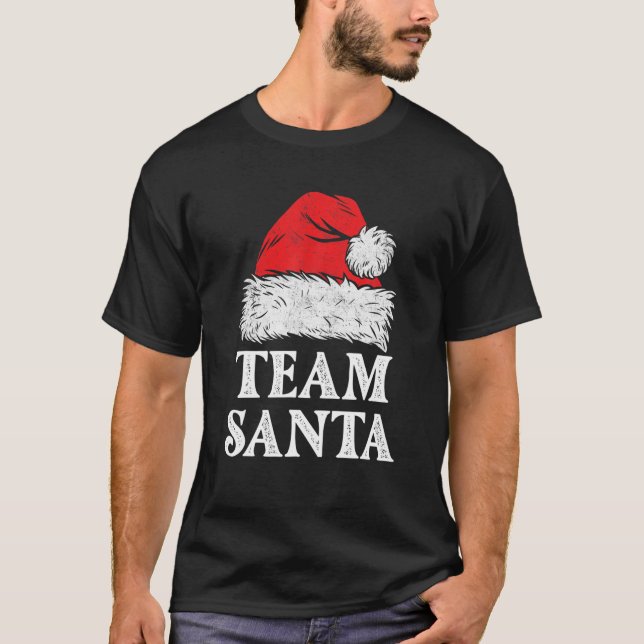 Team Santa Christmas Family Matching Pajamas For K T-Shirt (Front)