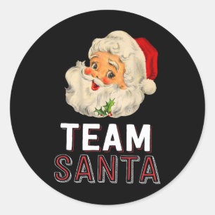 Team Santa Christmas Family Matching Pyjamas Tees Classic Round Sticker