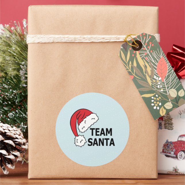 Team Santa , Christmas Gift  Classic Round Sticker (Holiday)