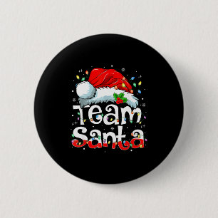Team Santa Christmas Squad Family Matching Pajamas 2 Inch Round Button