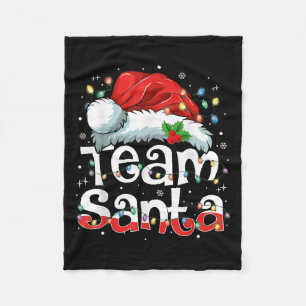 Team Santa Claus Christmas Family Matching Pajama Fleece Blanket