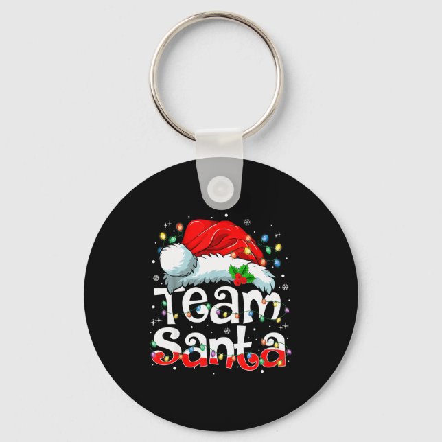 Team Santa Claus Christmas Family Matching Pajama  Keychain (Front)