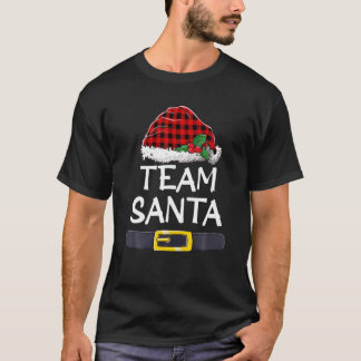 Team Santa Red Plaid Christmas Family Pyjamas Xmas T-Shirt