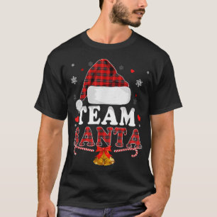 Team Santa Red Plaid T Christmas Family Matching P T-Shirt