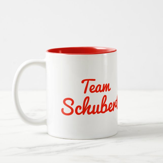 Team Schubert Two-Tone Coffee Mug (Left)