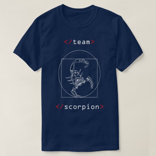Team Scorpion Da vinci Vitruvian Scorpion  T-Shirt (Design Front)