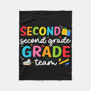 Team Second Grade 2nd Grade Teacher Squad Back To Fleece Blanket